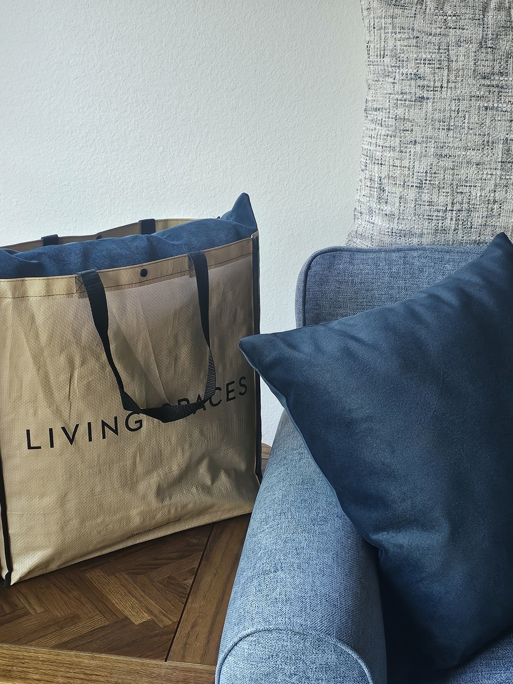 Living Spaces Navy Decorative Throw Pillow